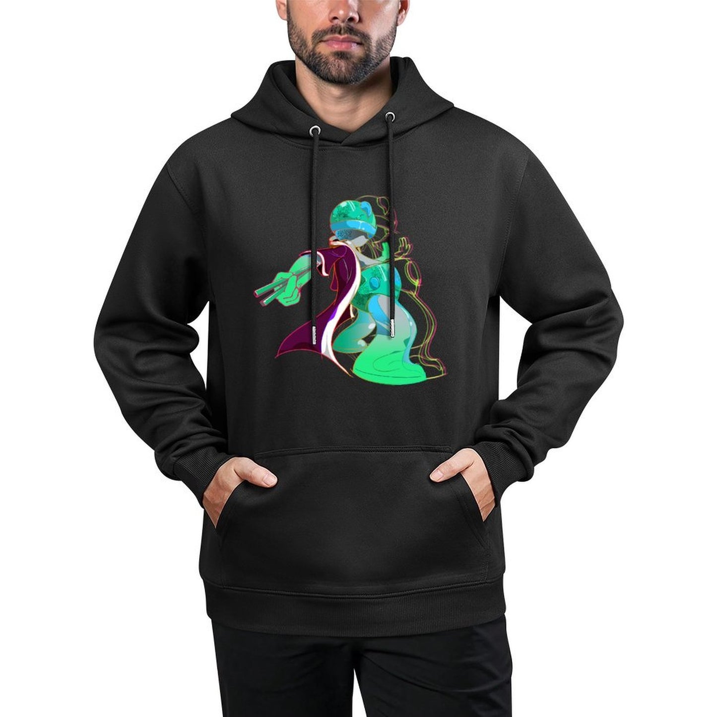 IPIB 250g Hooded Pocket Sweatshirt Front GraphicMen's Hooded  Sweatshirt6000009-6