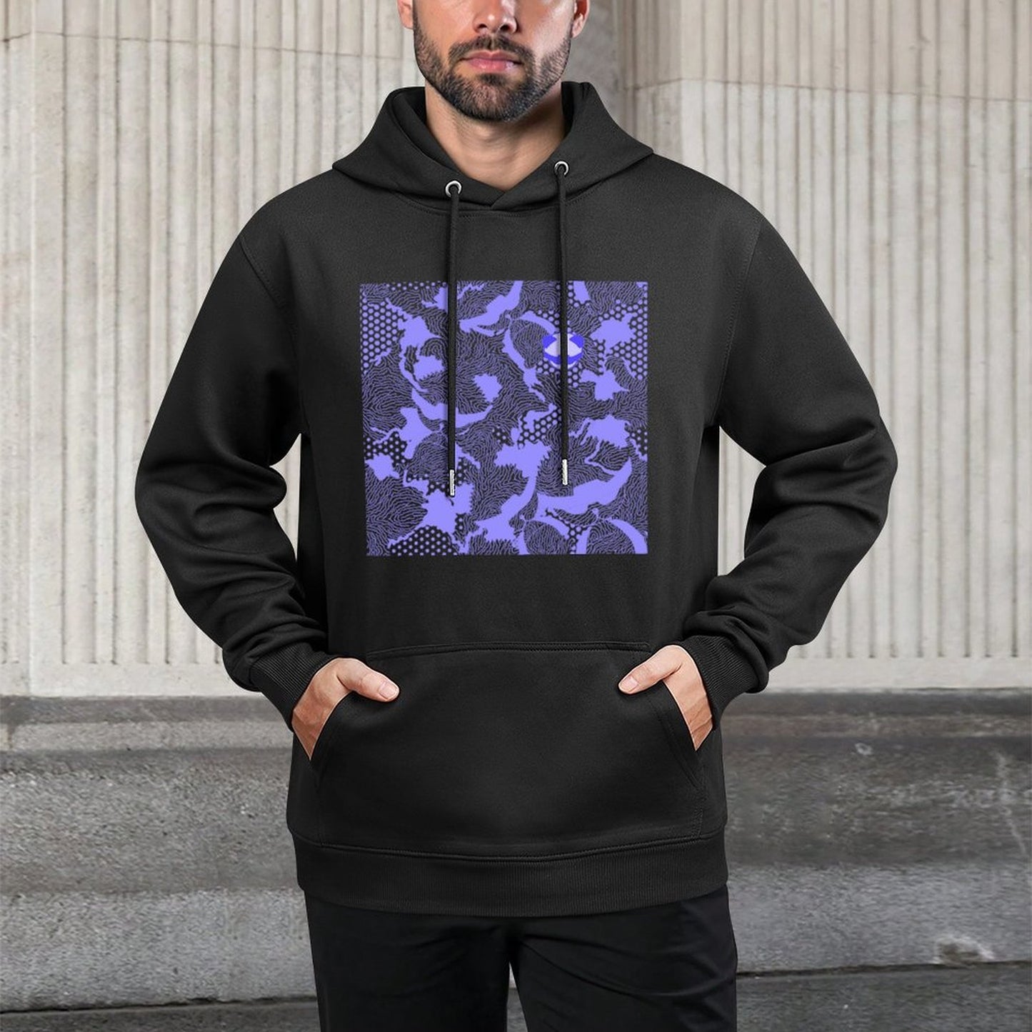 IPIB 250g Hooded Pocket Sweatshirt Front GraphicMen's Hooded  Sweatshirt6000030-3