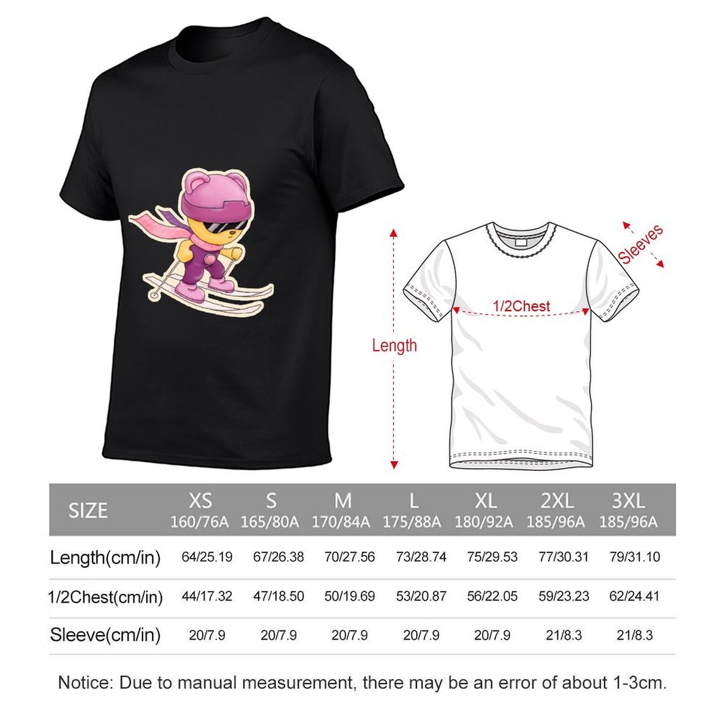 Inlex Bear T-shirtsFade-Resistant Recycled T-Shirt