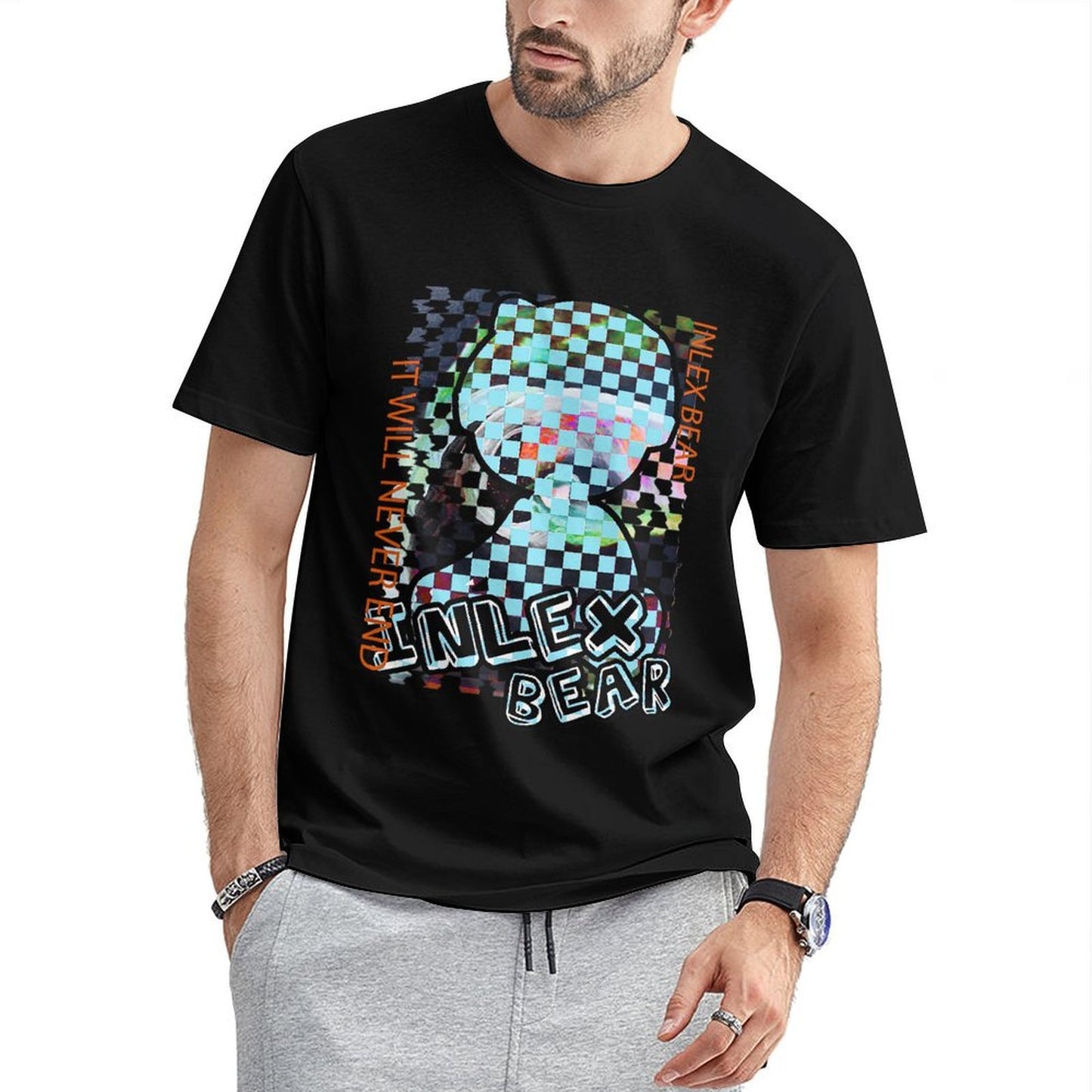Inlex Bear T-shirtsSimple Fade-Resistant T-Shirt