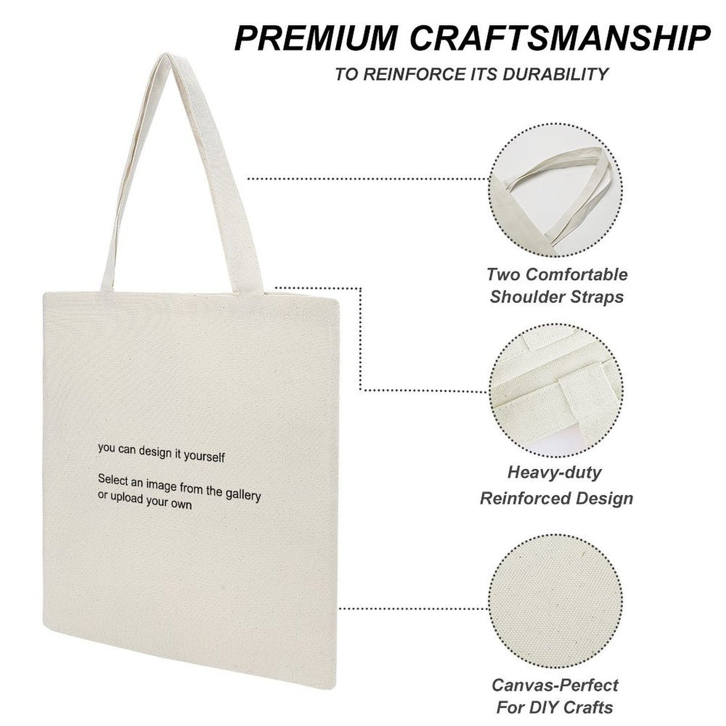 Canvas Tote Bag Style 34x40cm Support personalized design