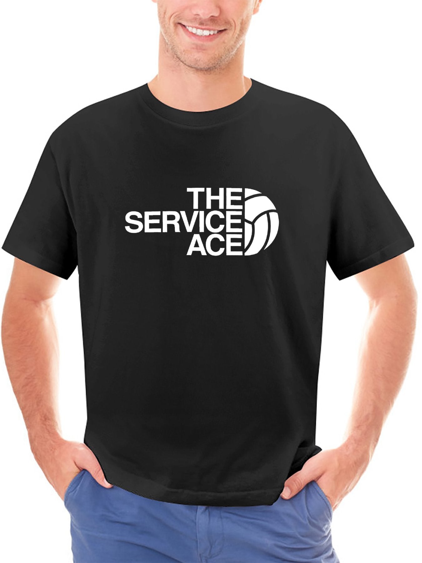 Inkmay Casual Cotton T-shirt The Service Ace Logo Design Artwork Unisex T-shirtSmooth EasyStyle T-Shirt