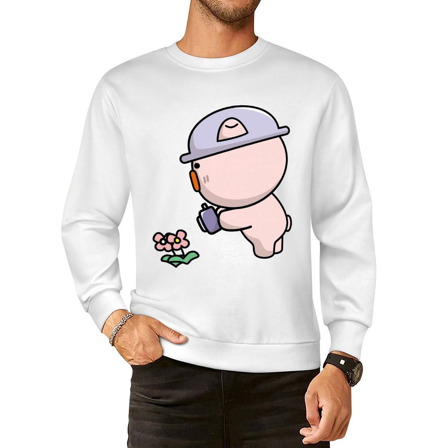 Front Patterned Long Sleeve TopStrong Eco-Conscious