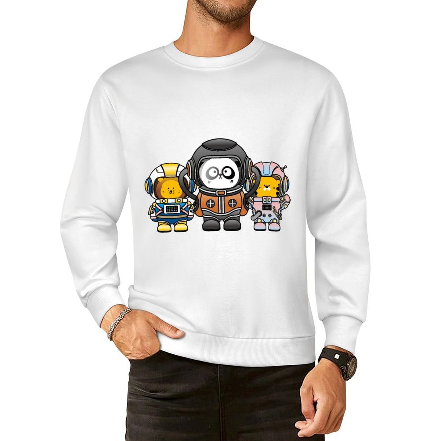 Front Patterned Long Sleeve TopMidweight RegularFit