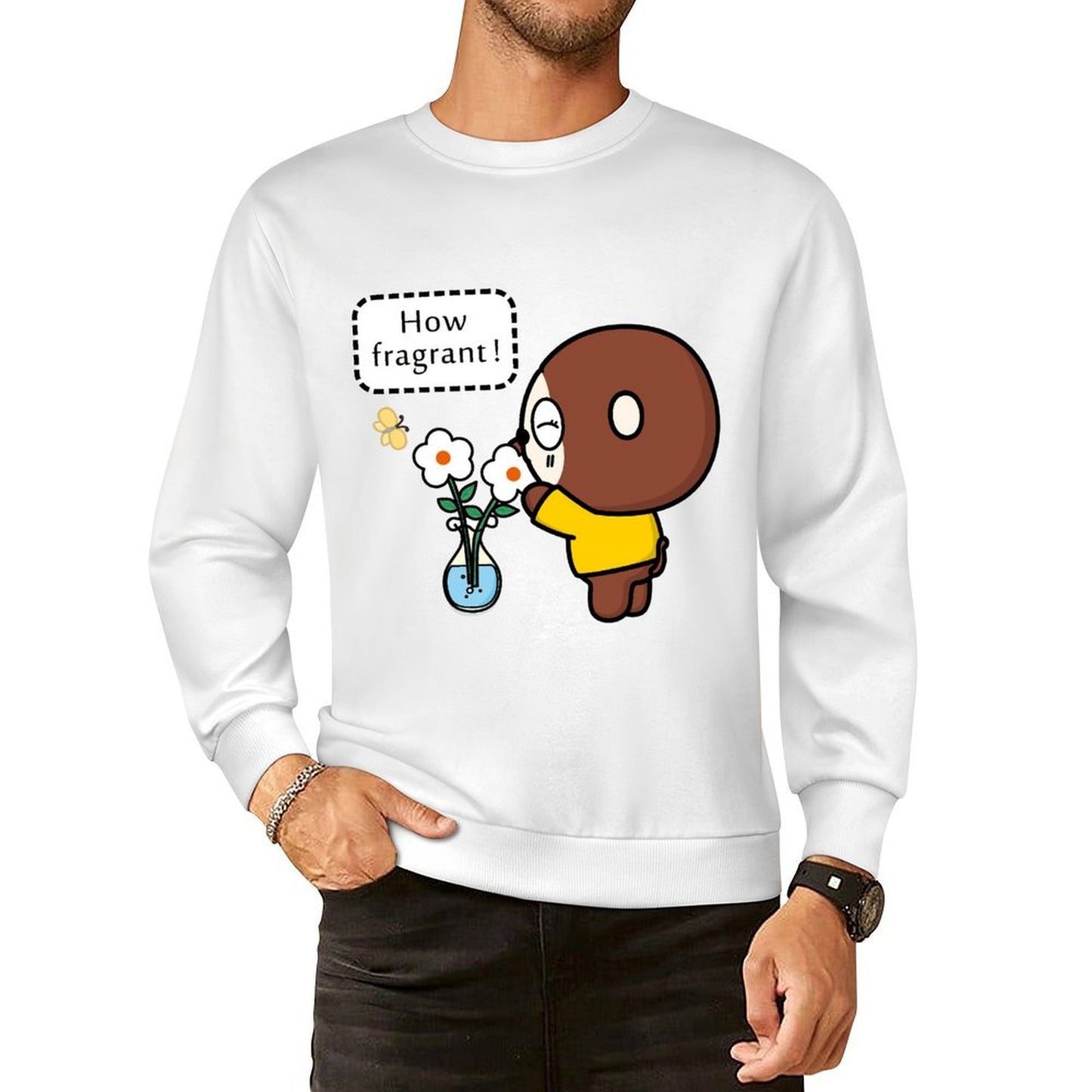 Front Patterned Long Sleeve Top Durable