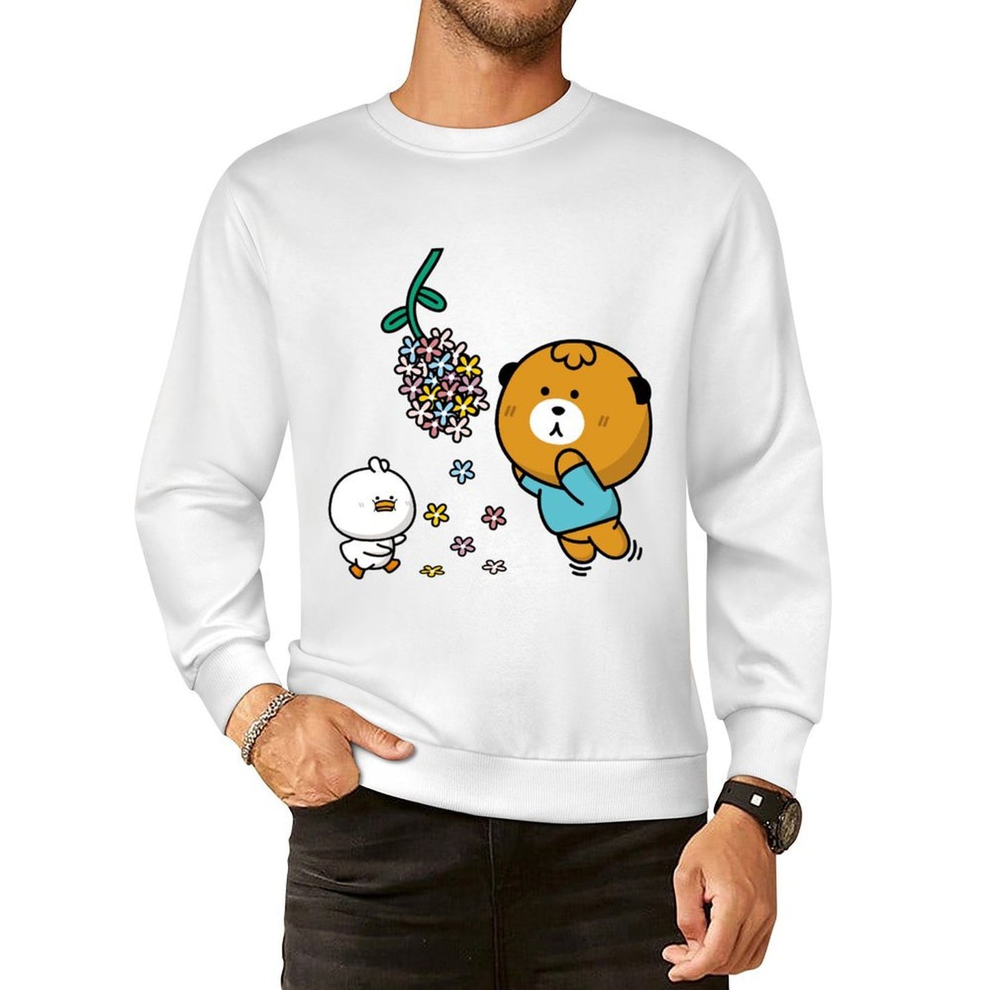Front Patterned Long Sleeve TopStreet Essential