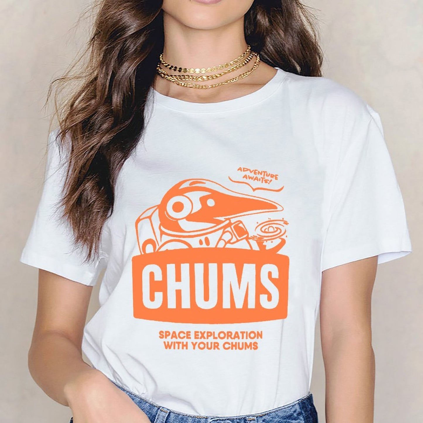 Inkmay Casual Cotton T-shirt Solid Orange Background No Patterns Unisex T-shirtActiveLine Durable T-Shirt