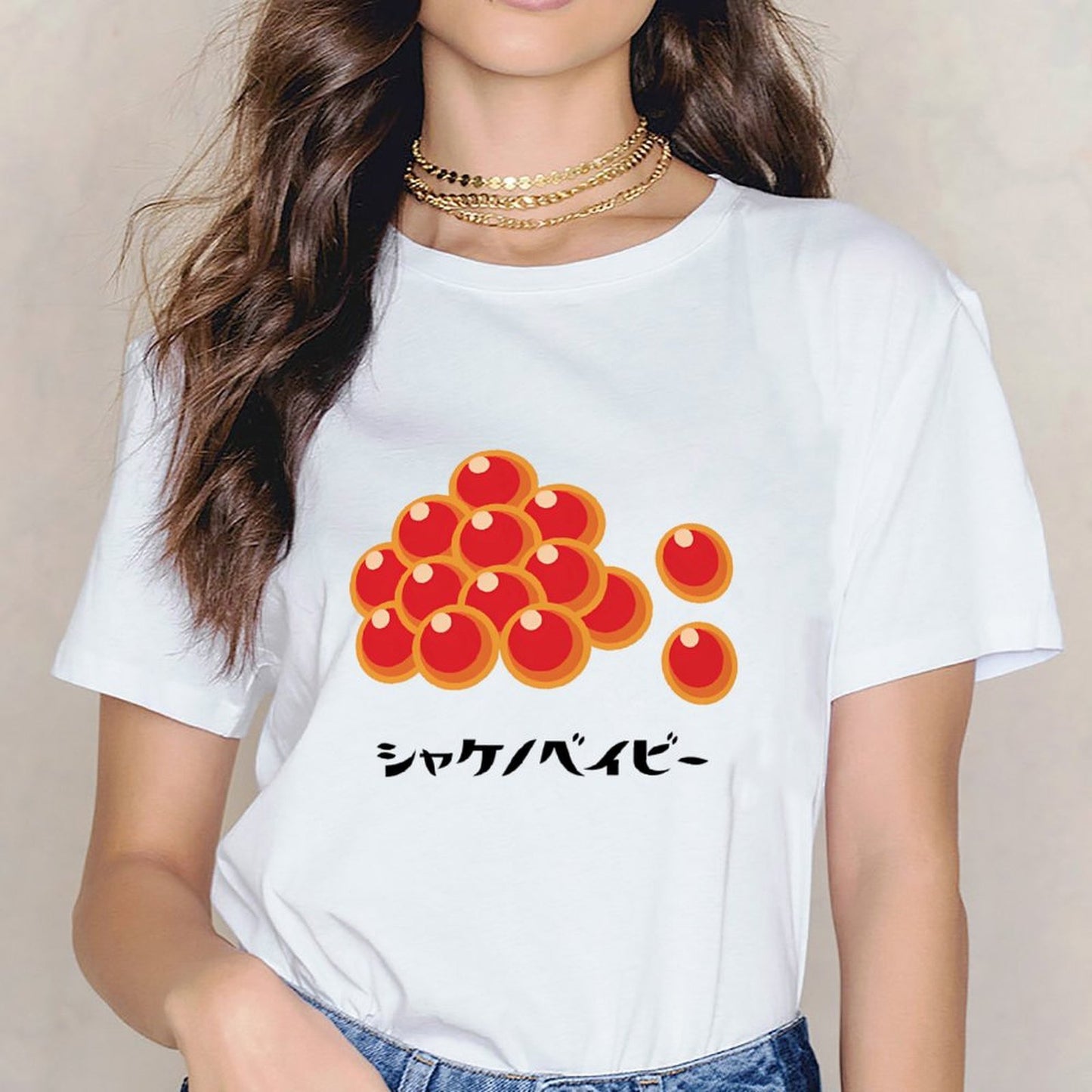 Inkmay Casual Cotton T-shirt Red Circles With Orange Outlines Arranged Unisex T-shirtLifestyleLine Essential T-Shirt