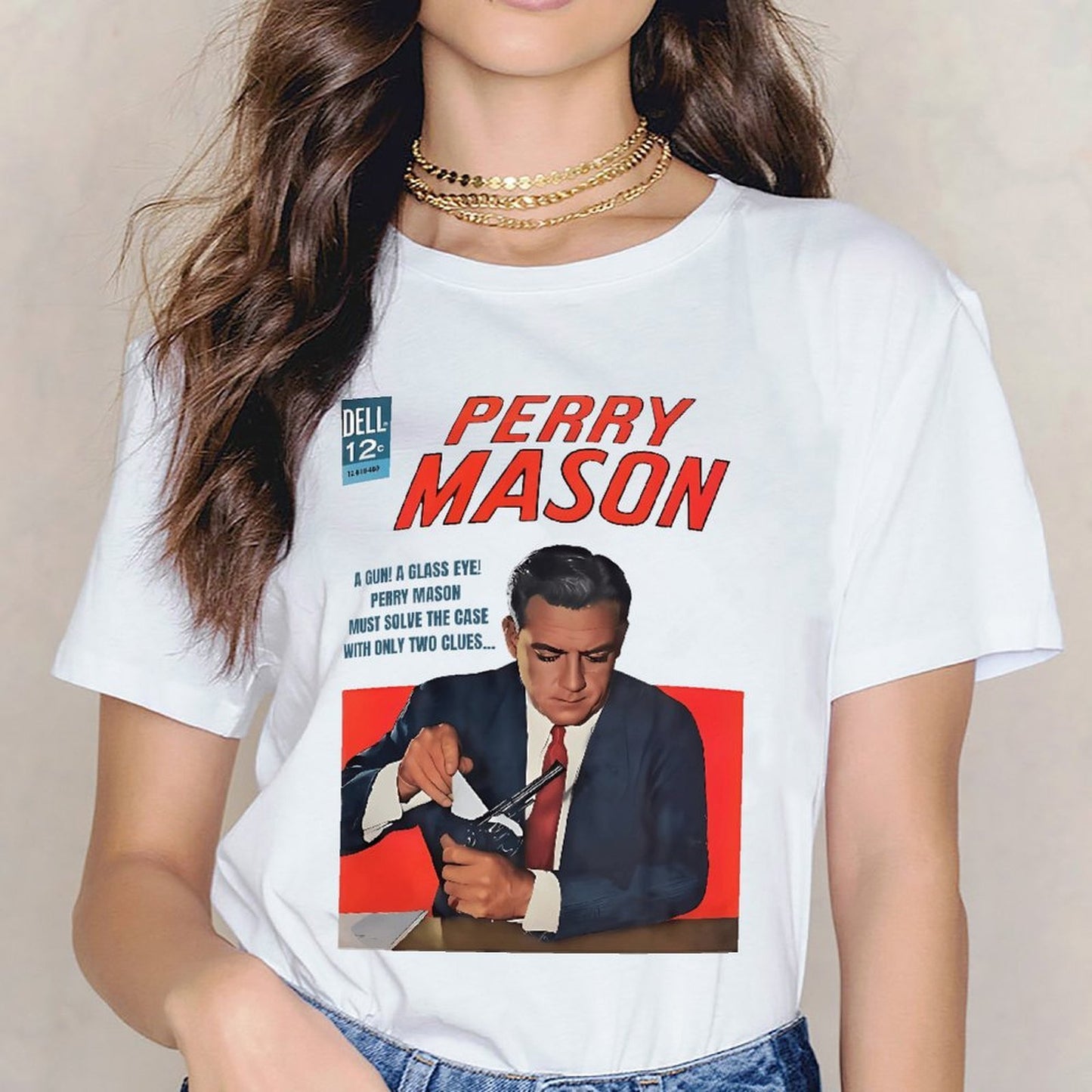 Inkmay Casual Cotton T-shirt Perry Mason Comic Book Cover Art Unisex T-shirtYearRound Retro T-Shirt