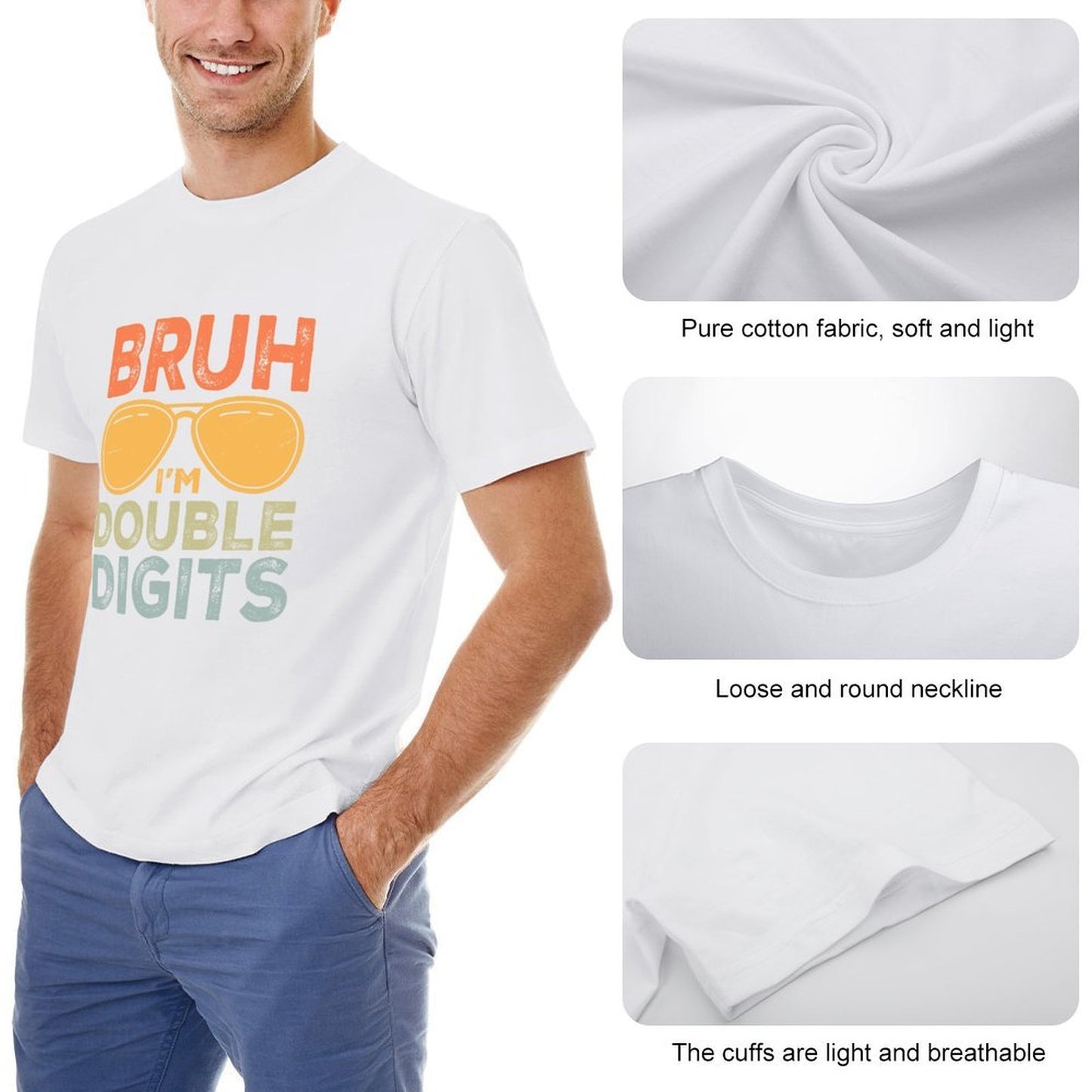 Inkmay Casual Cotton T-shirt Abstract Landscape With Wavy Layers Design Unisex T-shirtVintage Sleek T-Shirt