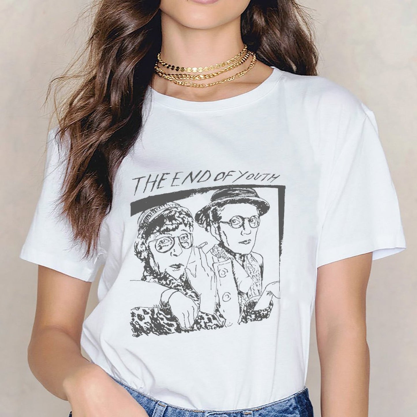 Inkmay Casual Cotton T-shirt Solid Gray Background No Pattern Prints Unisex T-shirtBasicSeries Eco / Sustainable T-Shirt