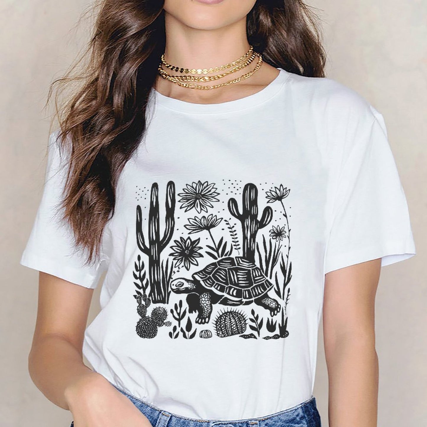 Inkmay Casual Cotton T-shirt Solid Black Background No Pattern Prints Unisex T-shirtLogo-Ready Urban T-Shirt