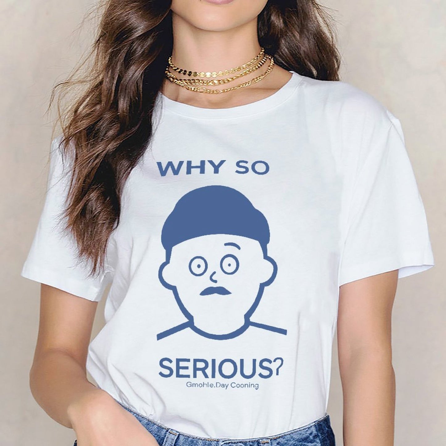 Inkmay Casual Cotton T-shirt Solid Blue Background No Pattern Prints Unisex T-shirtEverydayTee Sport T-Shirt