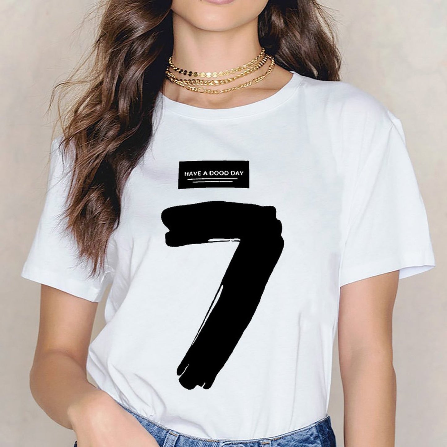 Inkmay Casual Cotton T-shirt Have A Dood Day Print Design Unisex T-shirtLifestyle Print-Ready T-Shirt