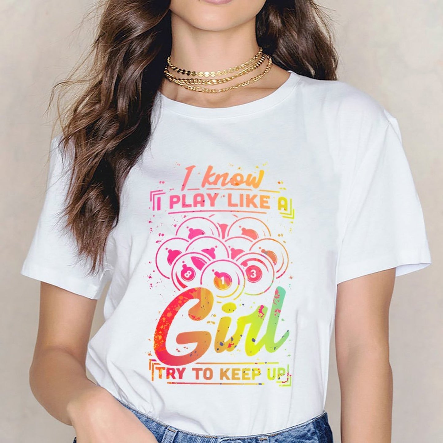 Inkmay Casual Cotton T-shirt Colorful Abstract Art With Text Design Unisex T-shirtLong Lasting RegularFit T-Shirt