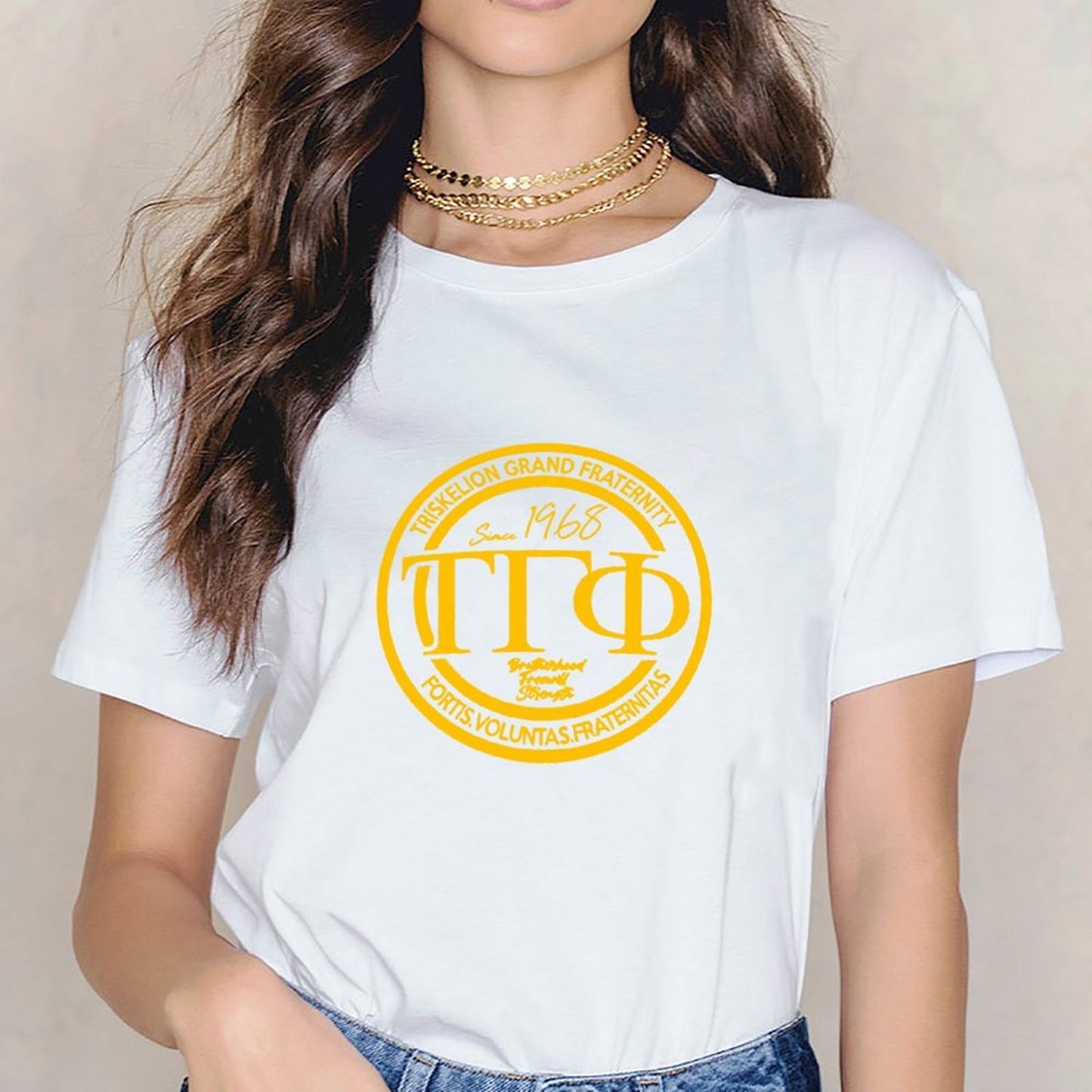 Inkmay Casual Cotton T-shirt Solid Yellow Background No Patterns Unisex T-shirt100% Cotton RelaxFit T-Shirt