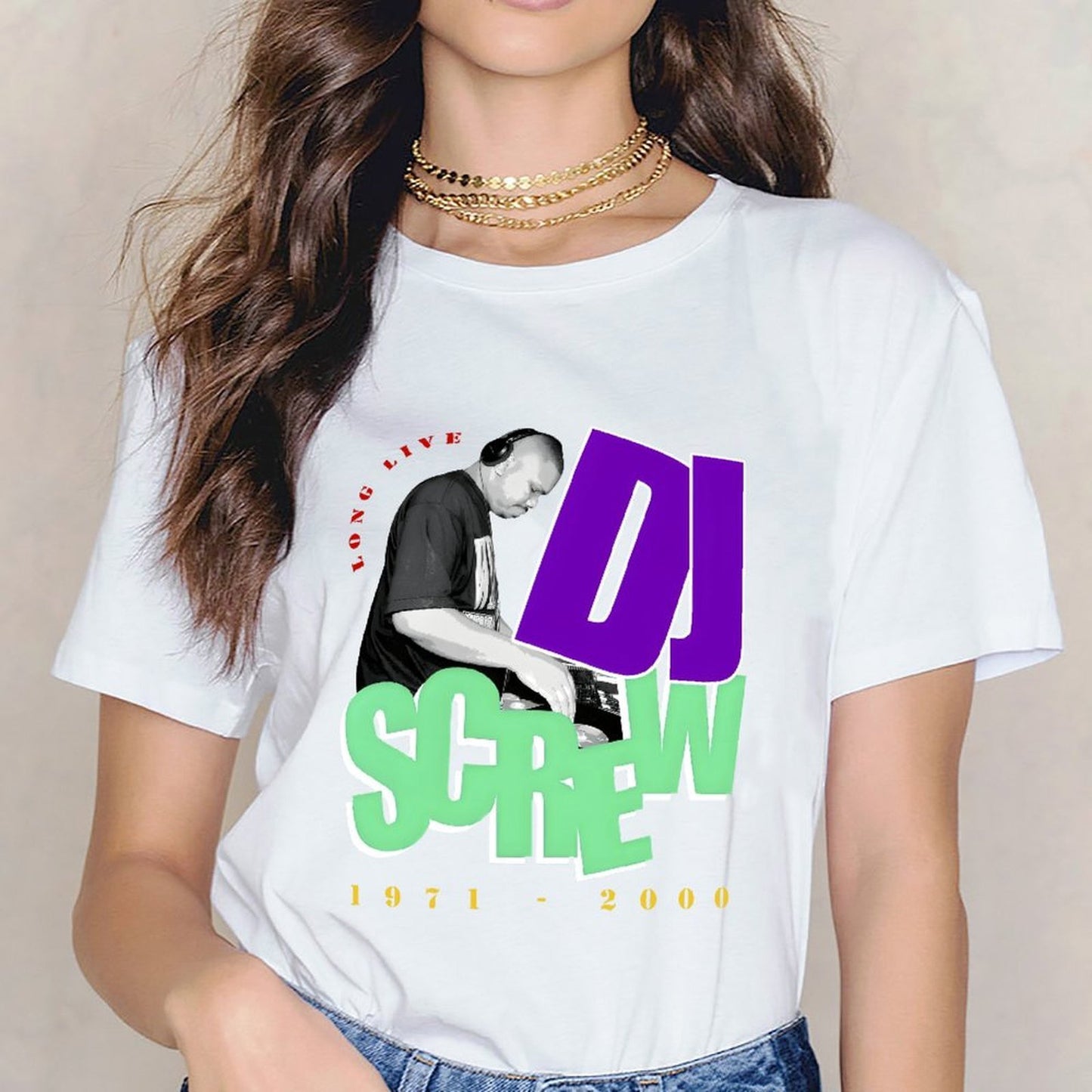 Inkmay Casual Cotton T-shirt Dj Screw Music Artwork Design Prints Unisex T-shirt100% Cotton StreetLine T-Shirt