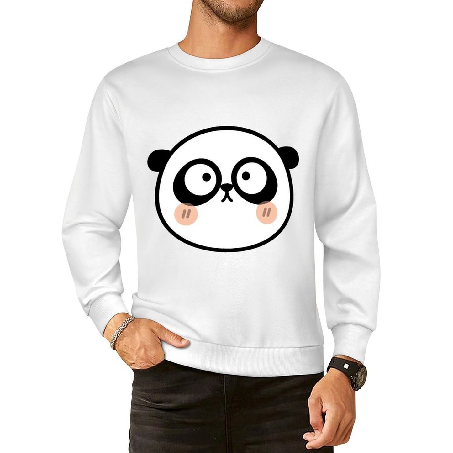 Front Patterned Long Sleeve TopCrisp Print Clean