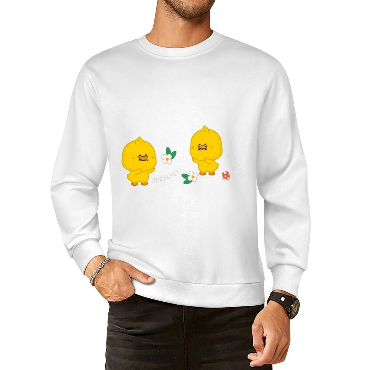 Front Patterned Long Sleeve TopActiveWear BasicSeries