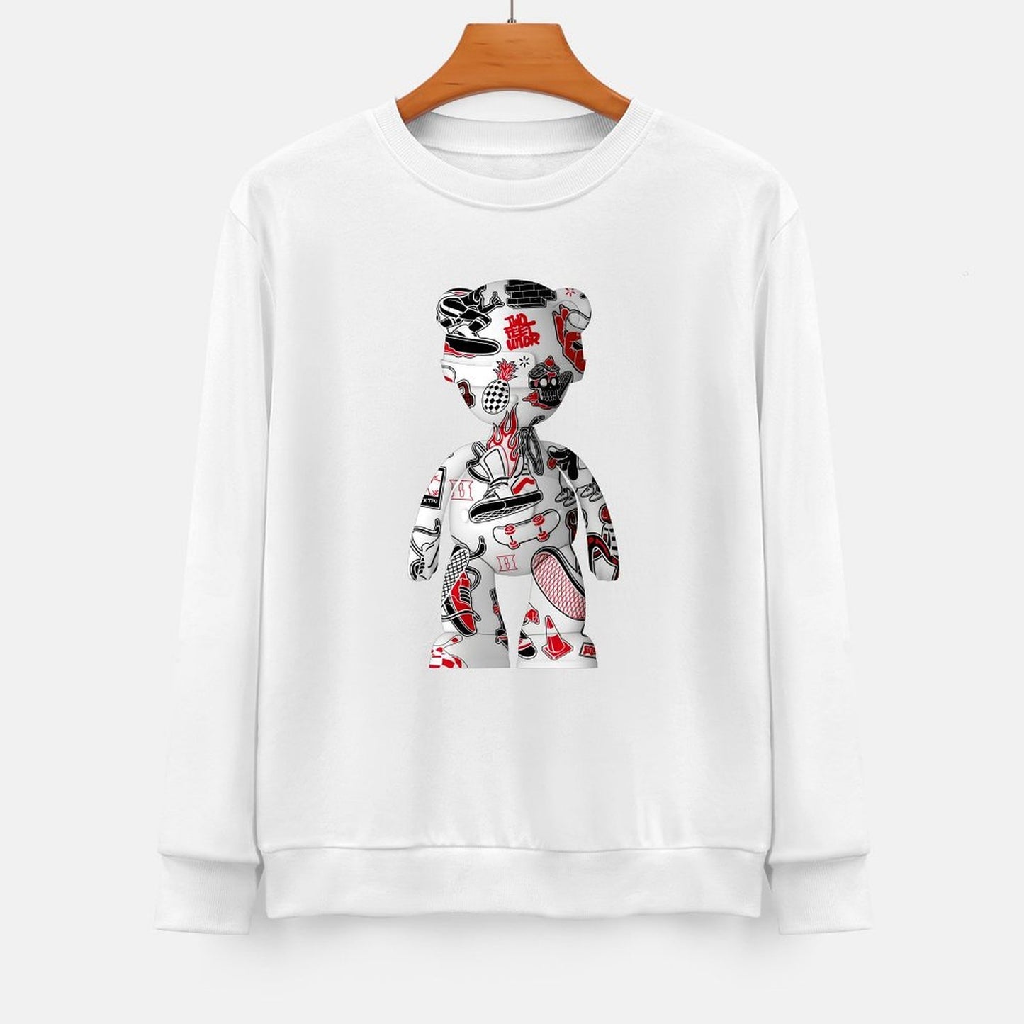 Long Sleeve With Front PatternCrew Neck Plain