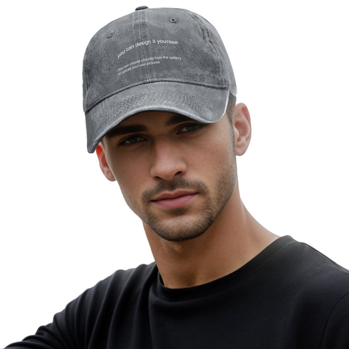 Washed Denim Hat Support personalized design