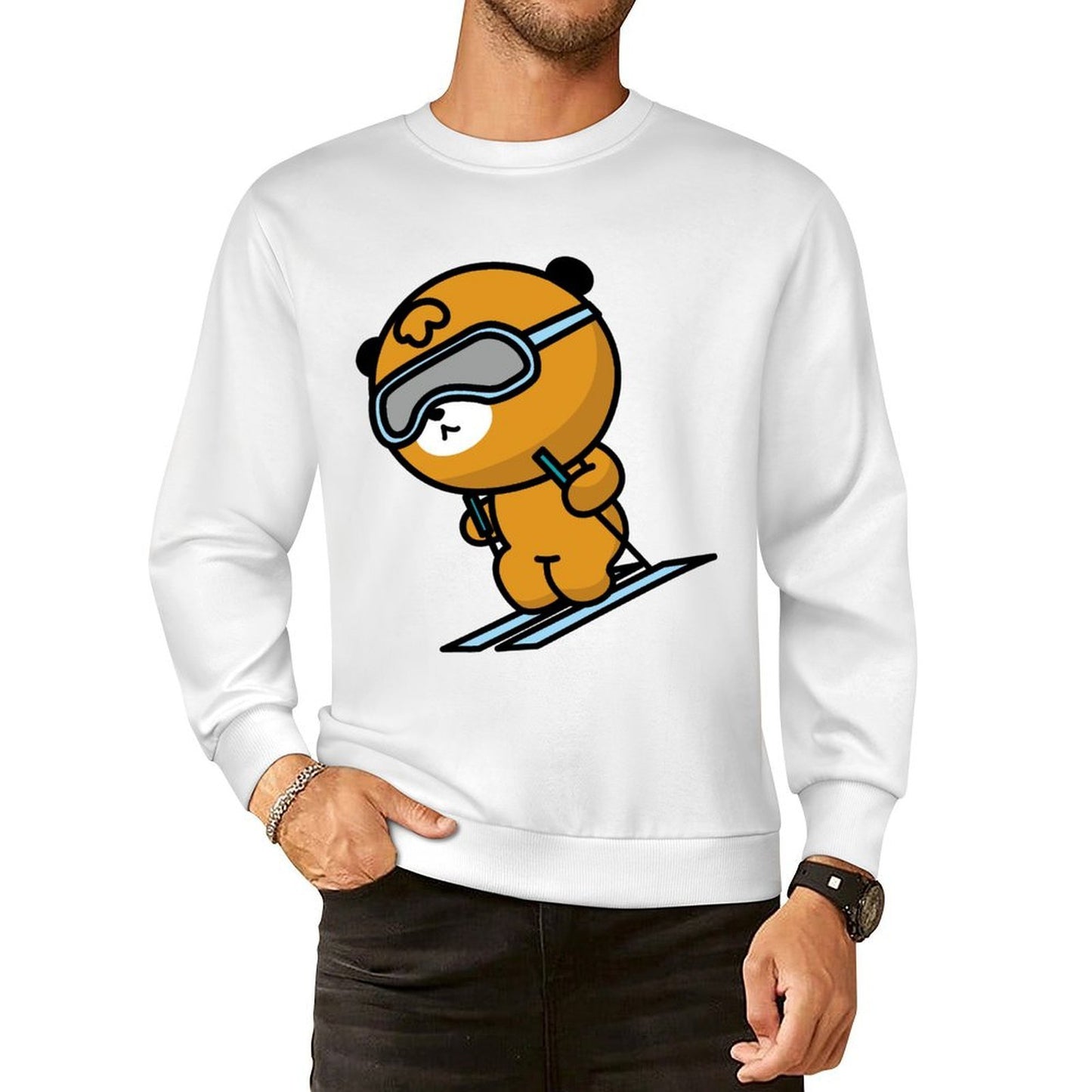 Front Patterned Long Sleeve TopRelaxed Fit Simple