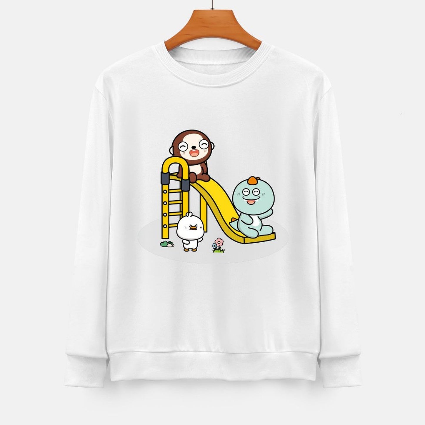 Front Patterned Long Sleeve TopRefined TimelessComfort