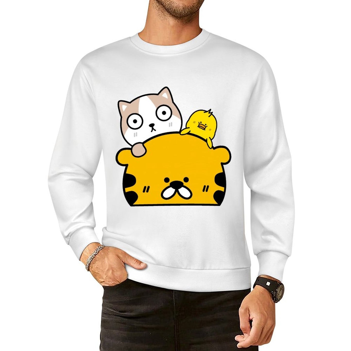 Front Patterned Long Sleeve TopTimelessComfort Sharp