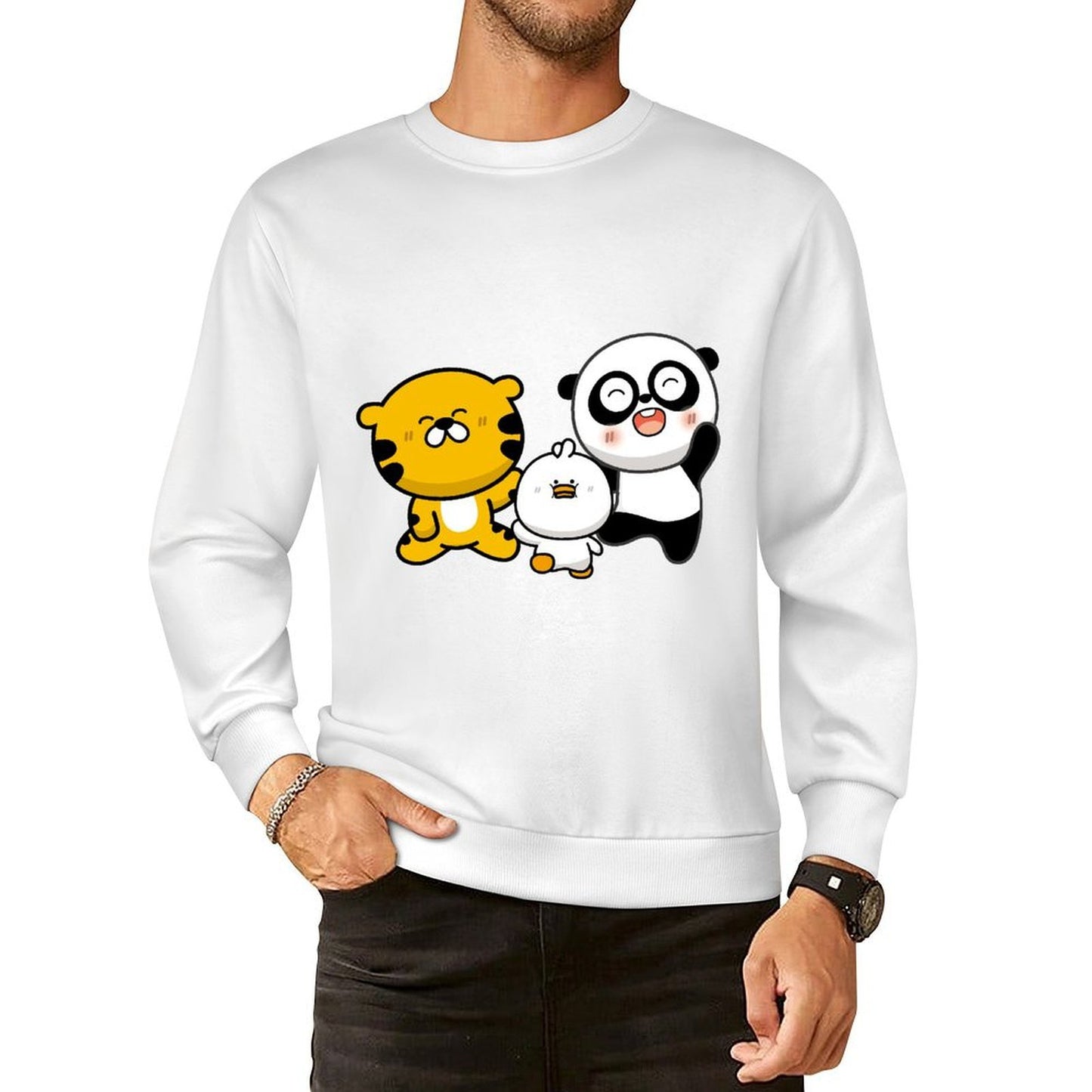 Front Patterned Long Sleeve TopDurable Made-to-Order