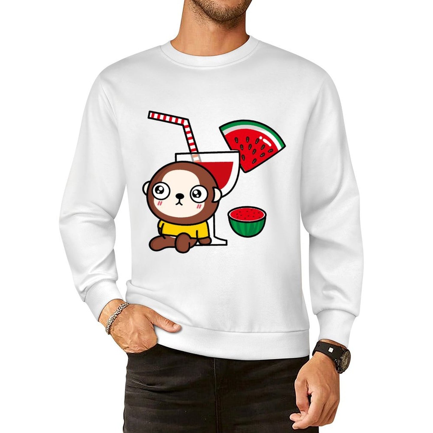 Front Patterned Long Sleeve TopDailyFit Natural