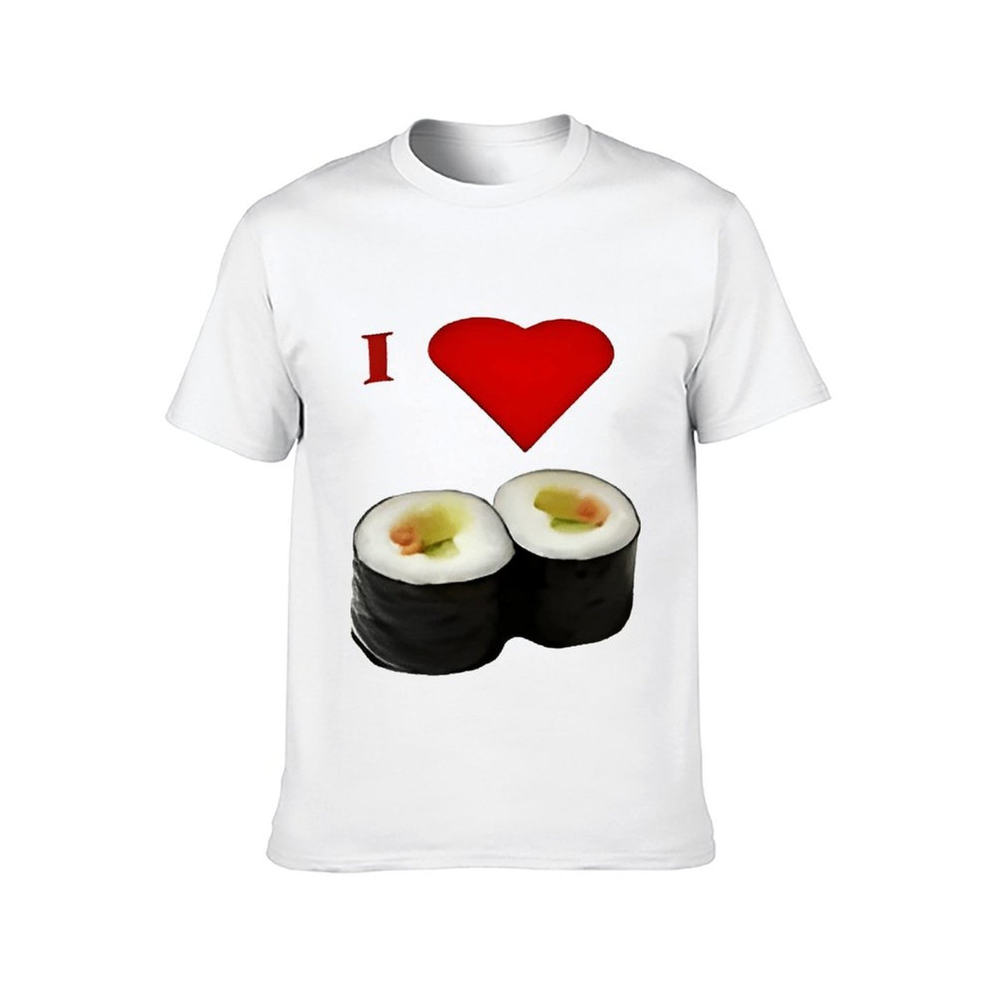 Inkmay Casual Cotton T-shirt Sushi Rolls With Heart Above Unisex T-shirt