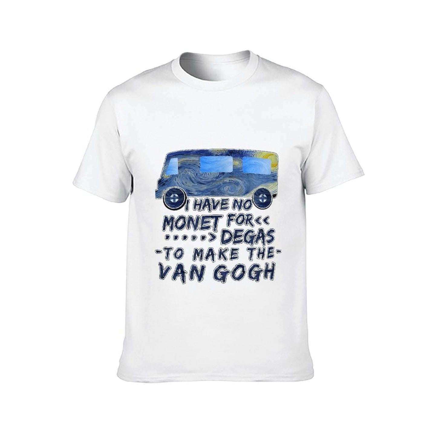 Inkmay Casual Cotton T-shirt Van Gogh Inspired Van Art Print Unisex T-shirtTrueStyle BasicSeries T-Shirt
