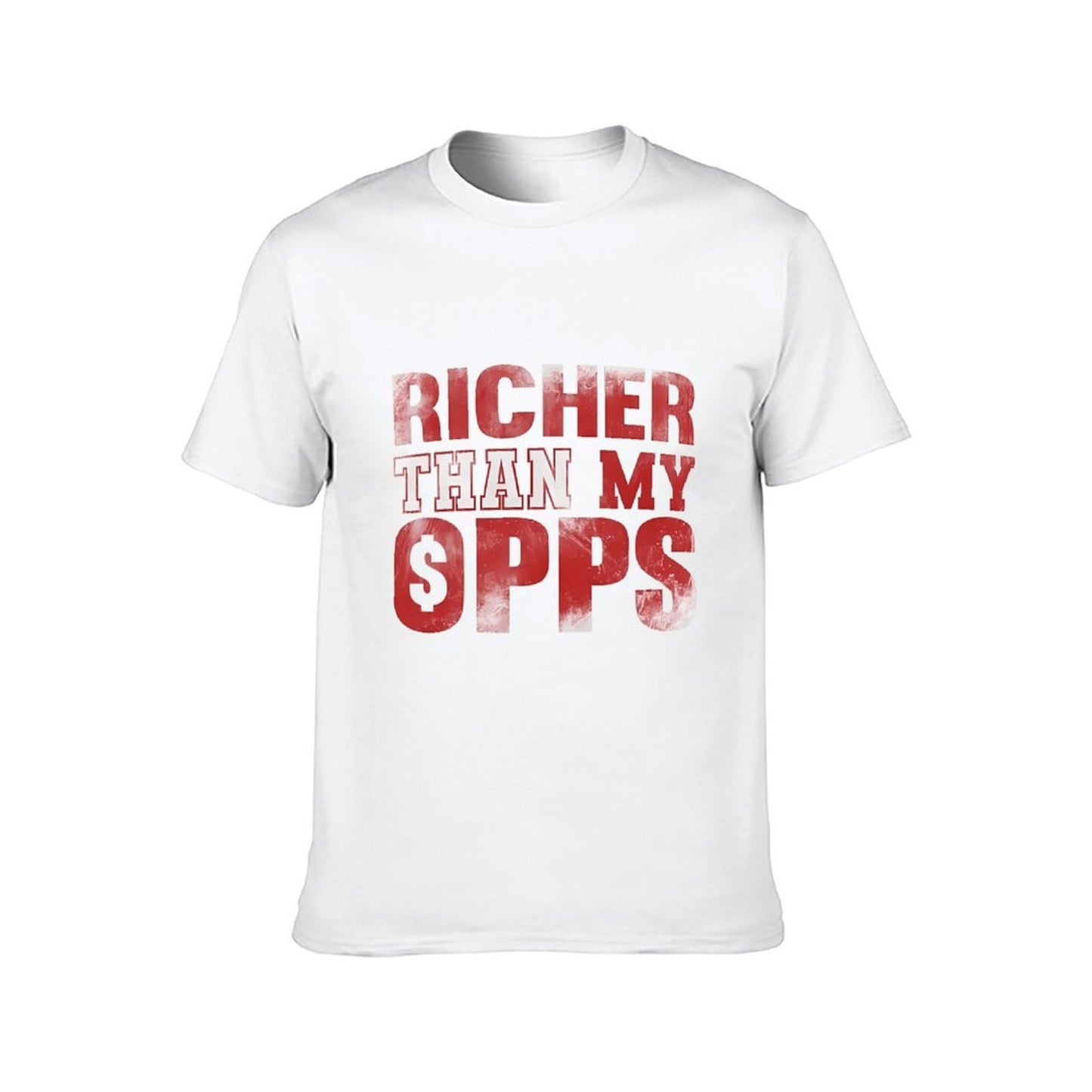 Inkmay Casual Cotton T-shirt Richer Than My Sprs Pattern Print Unisex T-shirtStreet EssentialFit T-Shirt