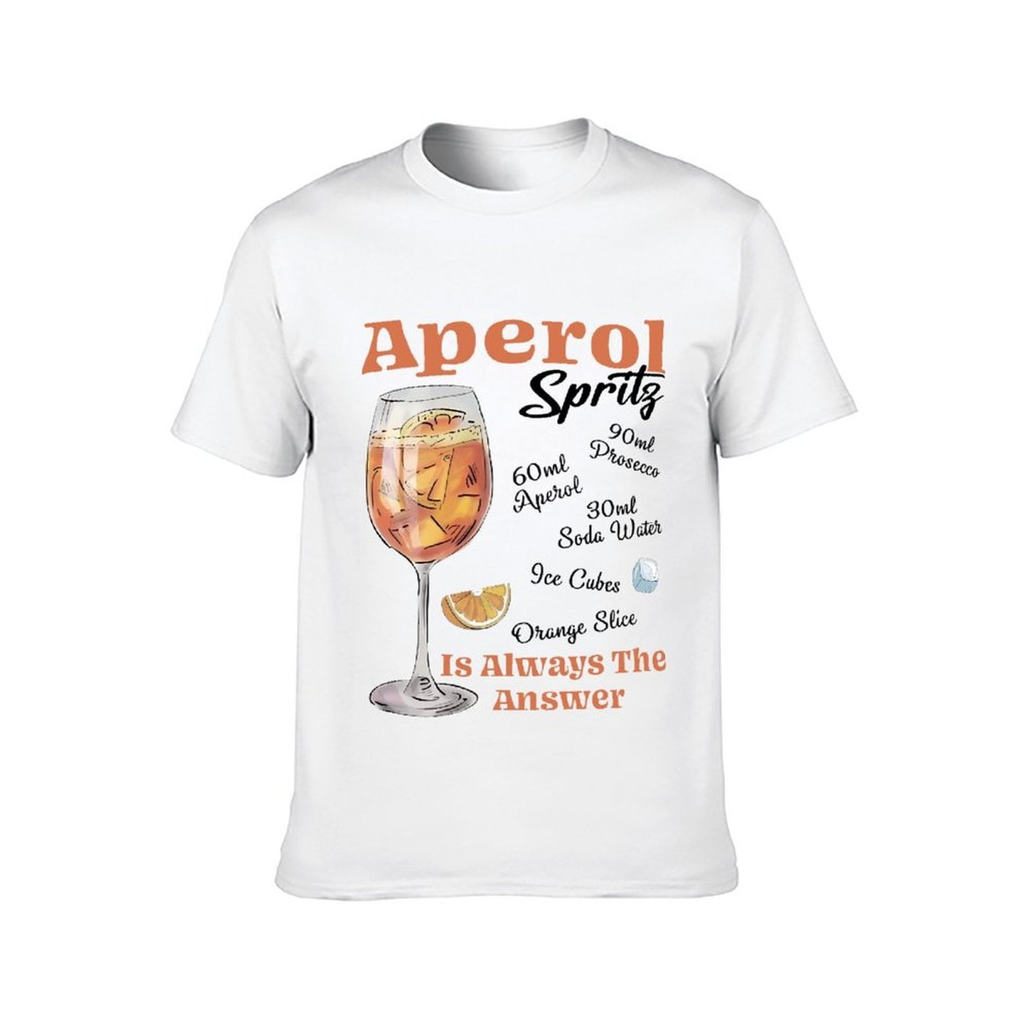 Inkmay Casual Cotton T-shirt Orange Beverage In Glass With Ice Unisex T-shirtVintage Premium Finish T-Shirt