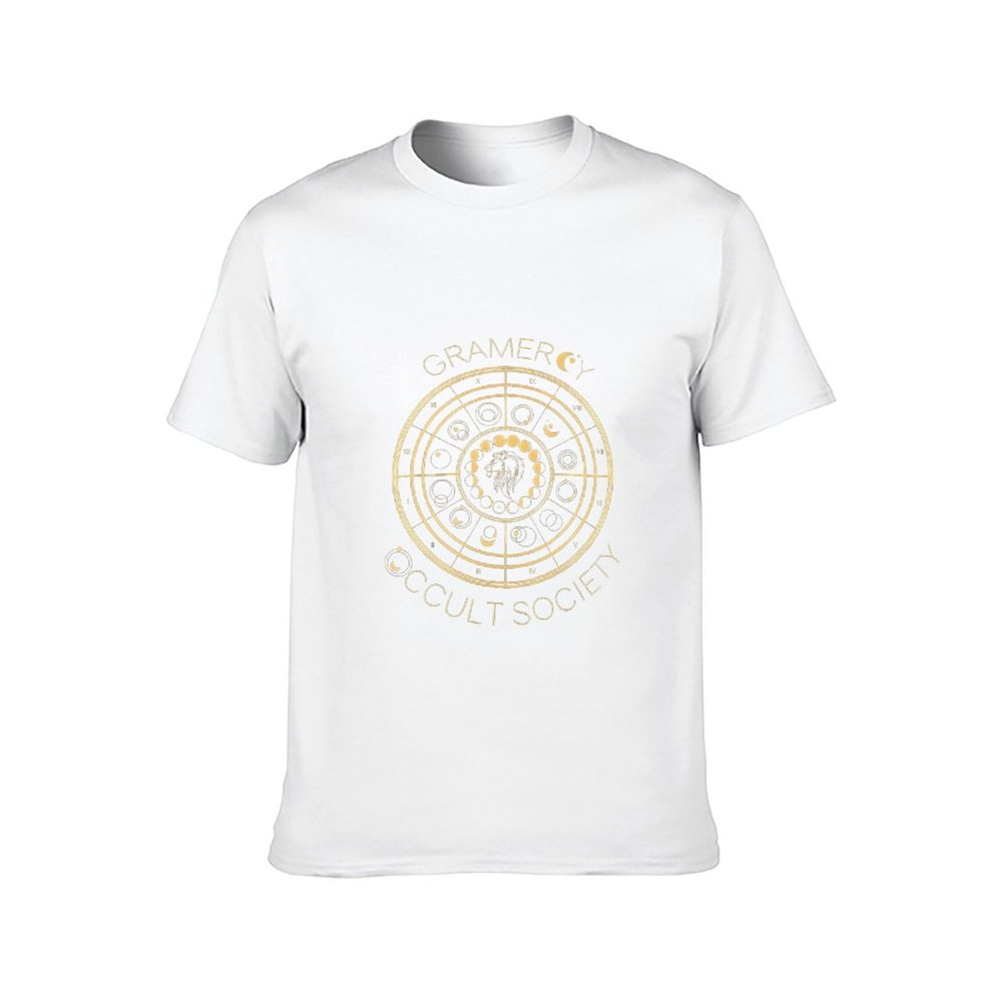 Inkmay Casual Cotton T-shirt Circular Design With Astrological Symbols Unisex T-shirtDesign-Your-Own Print-Ready T-Shirt