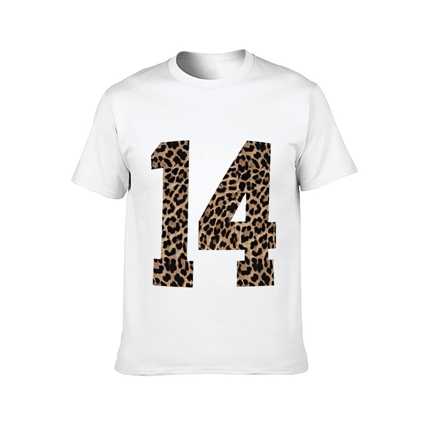 Inkmay Casual Cotton T-shirt Leopard Print Pattern On Fabric Unisex T-shirtOn-Demand Made-to-Order T-Shirt