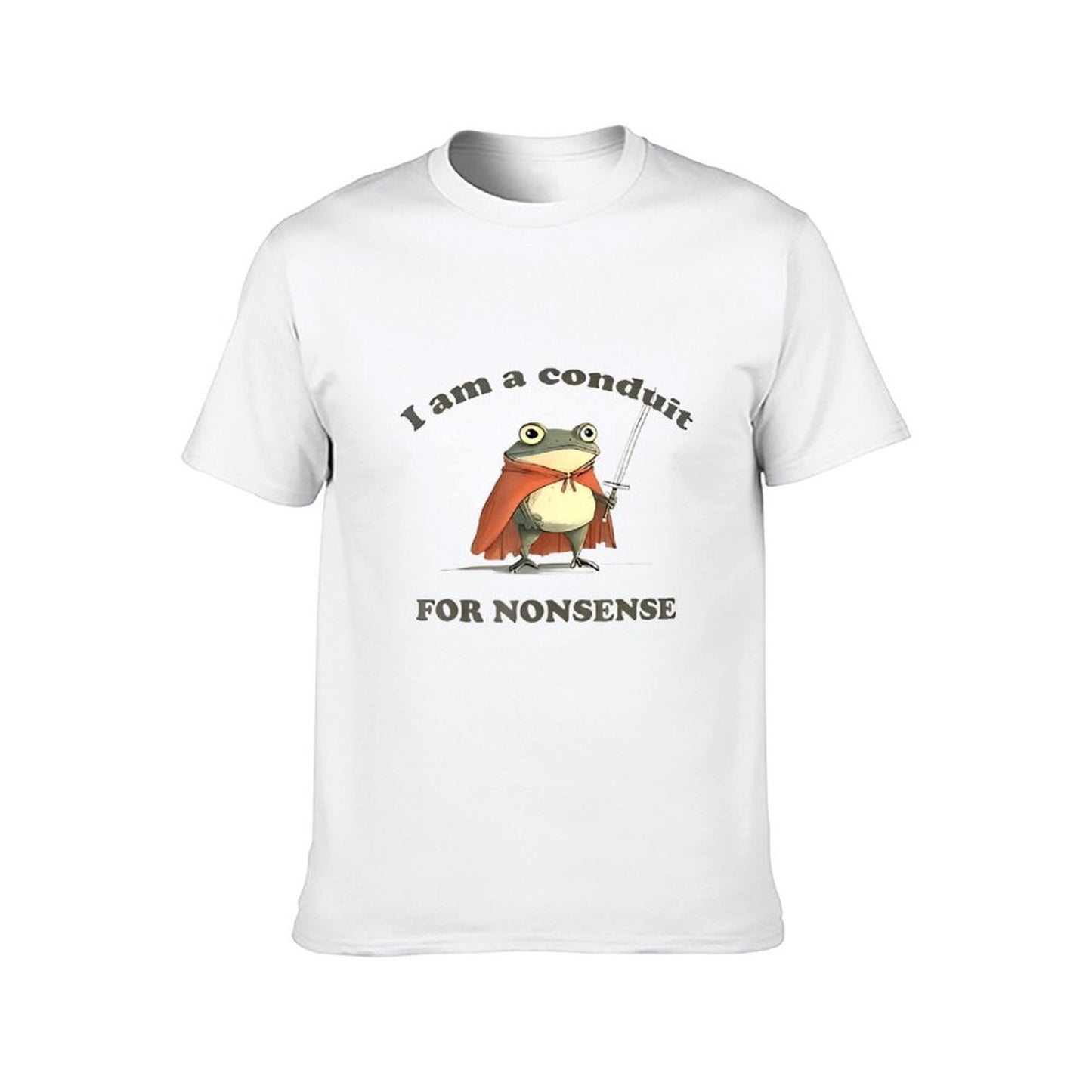 Inkmay Casual Cotton T-shirt Frog With Cape And Sword Unisex T-shirtPremiumSeries Signature T-Shirt