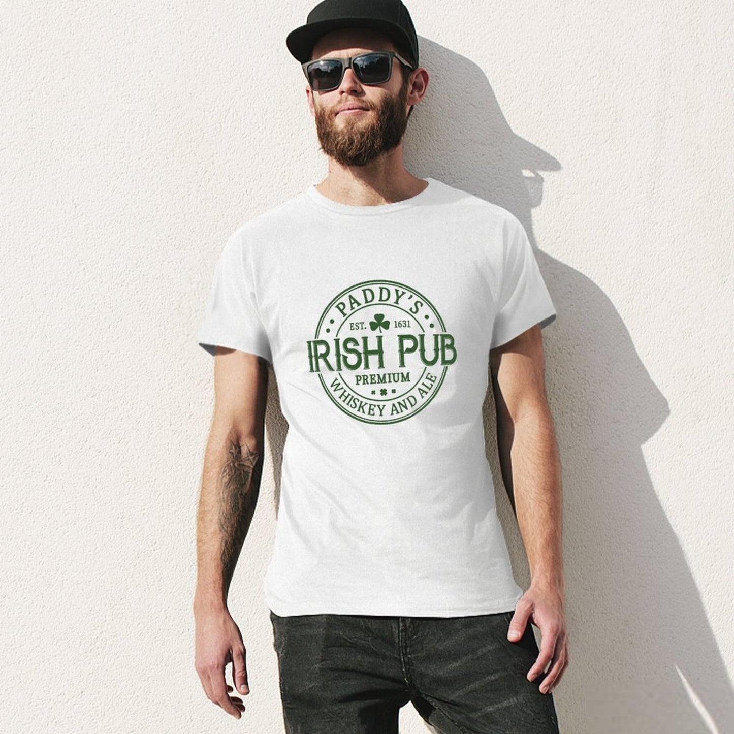 Inkmay Casual Cotton T-shirt Solid Green Background No Patterns Unisex T-shirtChill Seamless T-Shirt