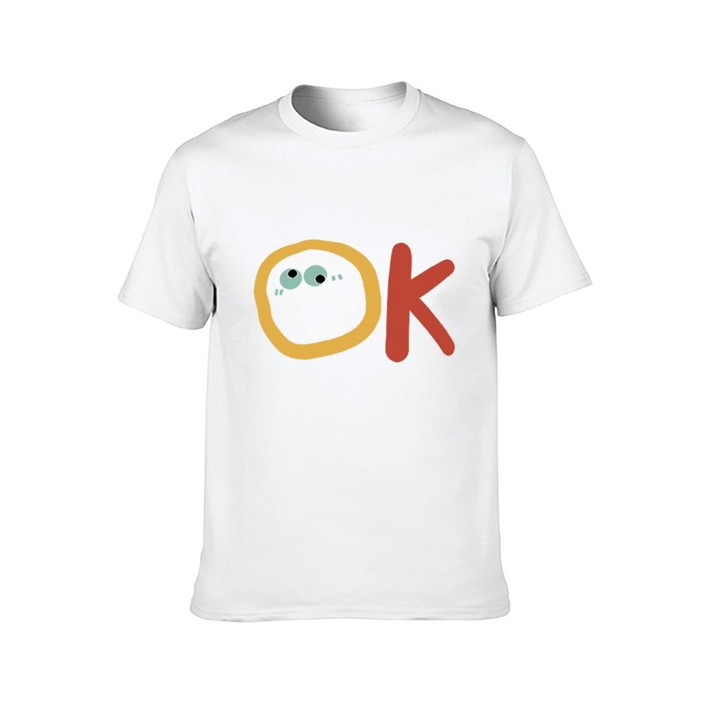 Inkmay Casual Cotton T-shirt Ok With Eyes And Red Unisex T-shirtActiveLine Strong T-Shirt