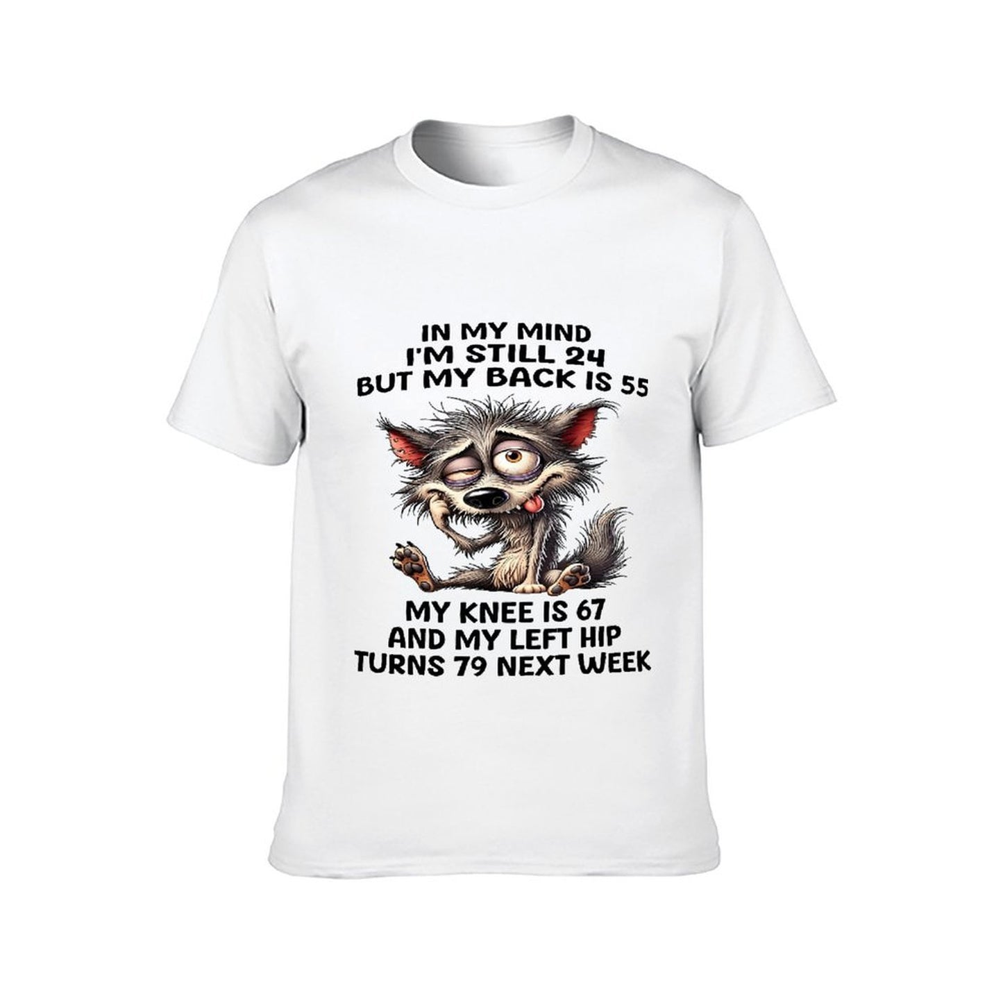 Inkmay Casual Cotton T-shirt Cute Wolf With Glasses And Tongue Unisex T-shirtTrueStyle Urban T-Shirt