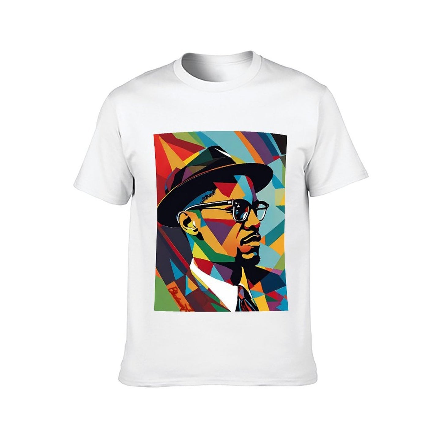 Inkmay Casual Cotton T-shirt Colorful Abstract Portrait With Geometric Shapes Unisex T-shirtComfortFit EverydayTee T-Shirt