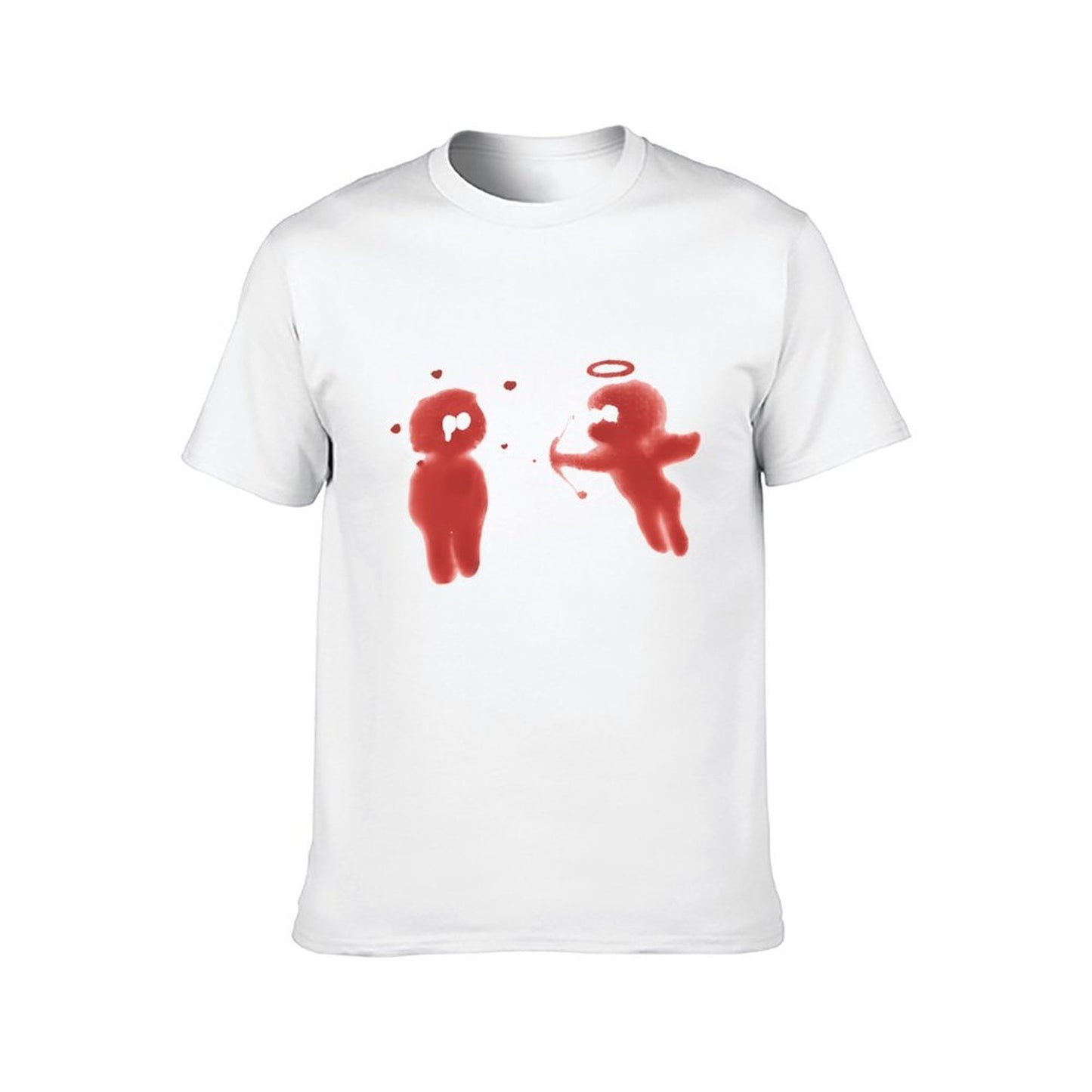 Inkmay Casual Cotton T-shirt Two Red Ghosts With Halo Unisex T-shirtOriginal T-Shirt