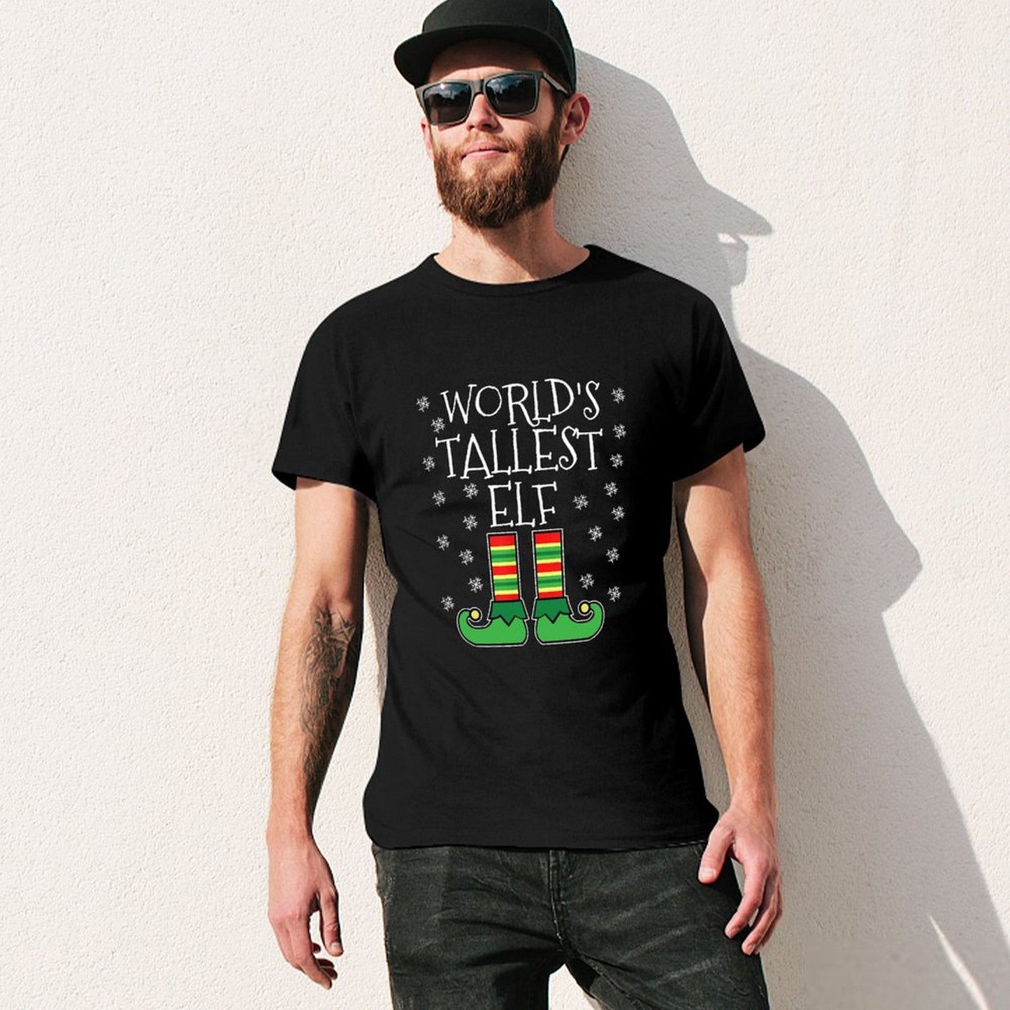 Inkmay Casual Cotton T-shirt Green Elf Shoes With Stripes Unisex T-shirtClassic Heritage T-Shirt