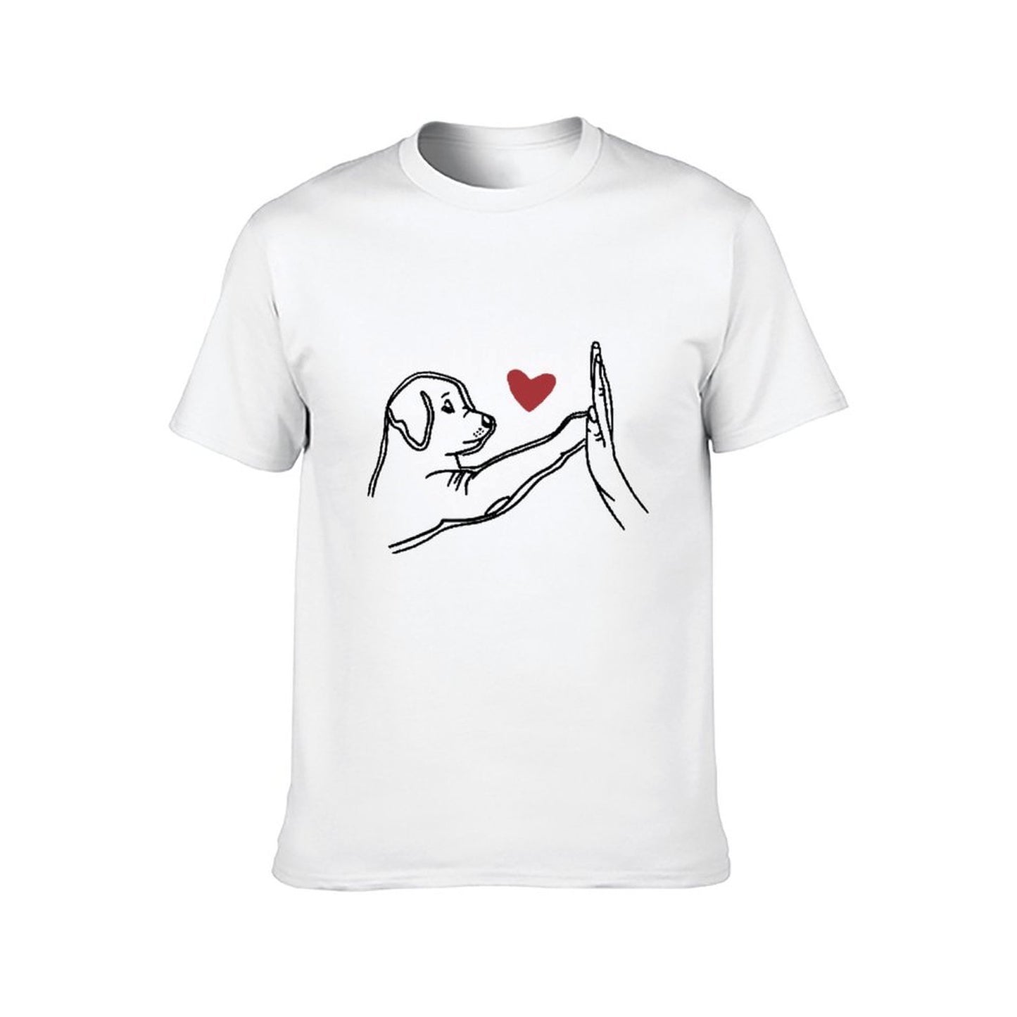 Inkmay Casual Cotton T-shirt Dog Silhouette With Red Heart Unisex T-shirtTrueComfort Softstyle T-Shirt