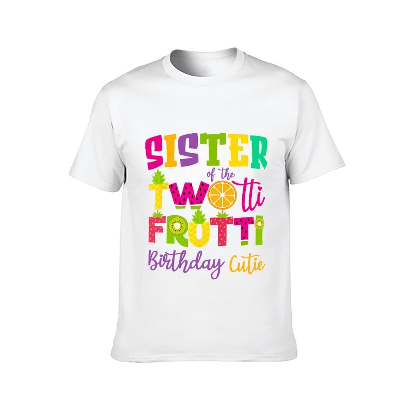 Inkmay Casual Cotton T-shirt Twot Fruitti Colorful Fruit Pattern Design Unisex T-shirtYearRound Classic Fit T-Shirt