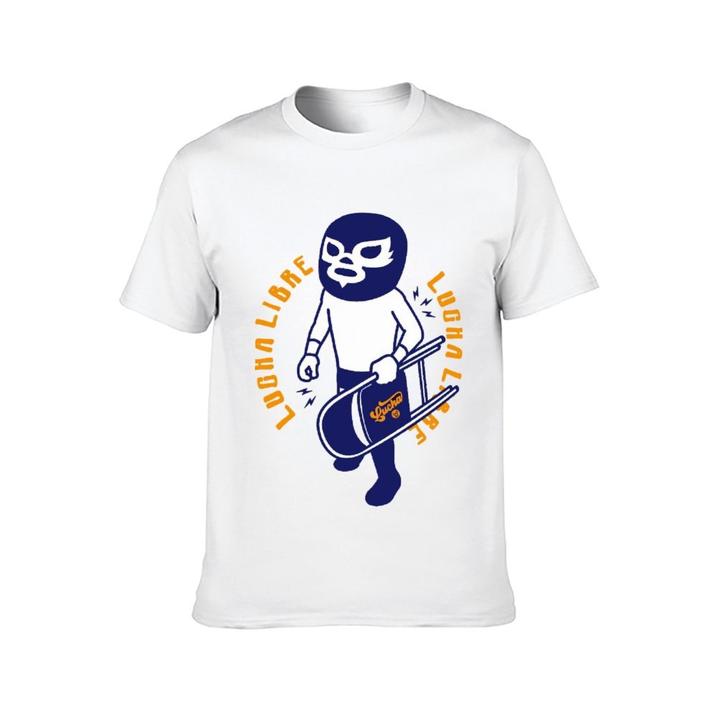 Inkmay Casual Cotton T-shirt Lucha Libre Mask With Guitar Design Unisex T-shirtActiveStyle Solid T-Shirt