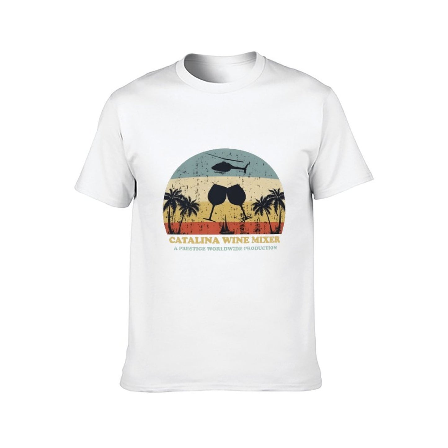 Inkmay Casual Cotton T-shirt Catalina Wine Mixer Helicopter Palm Trees Unisex T-shirtNeutral EverydayFit T-Shirt