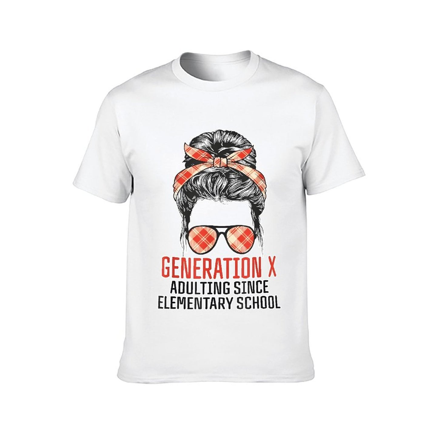 Inkmay Casual Cotton T-shirt Generation X Adulting Since Elementary School Unisex T-shirtColorfast CleanCut T-Shirt