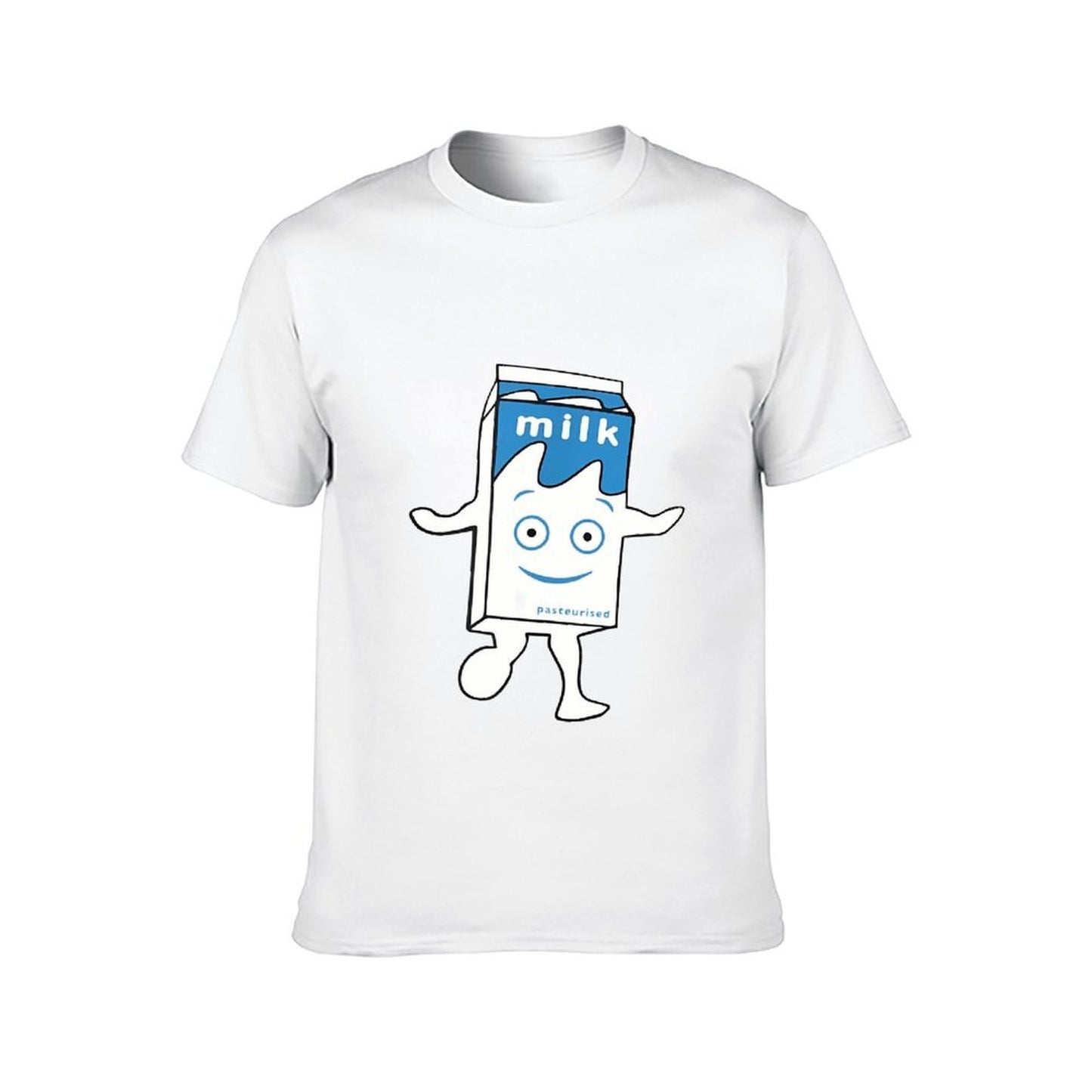 Inkmay Casual Cotton T-shirt Milk Box With Happy Face Design Unisex T-shirtStrong Fade-Proof T-Shirt