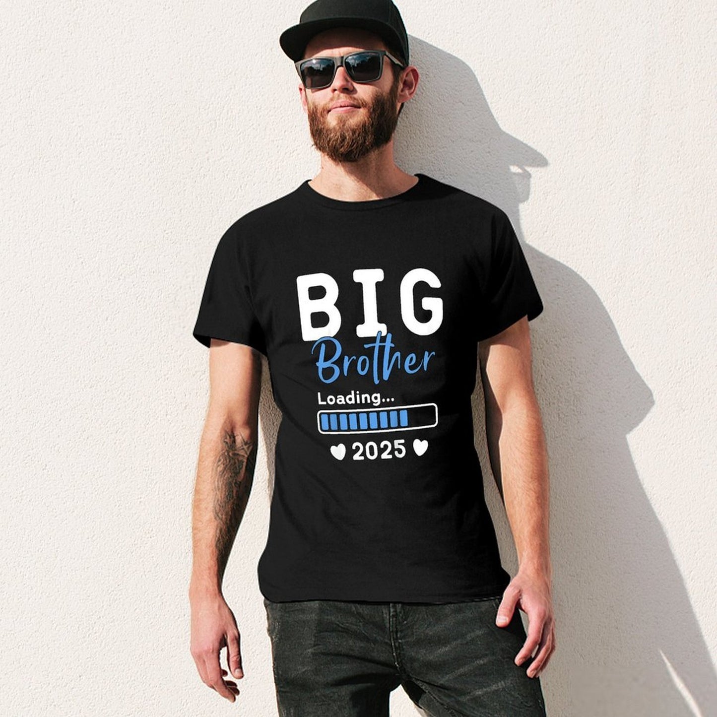 Inkmay Casual Cotton T-shirt Big Brother Loading Bar Pattern Prints Unisex T-shirtSmooth 100% Cotton T-Shirt